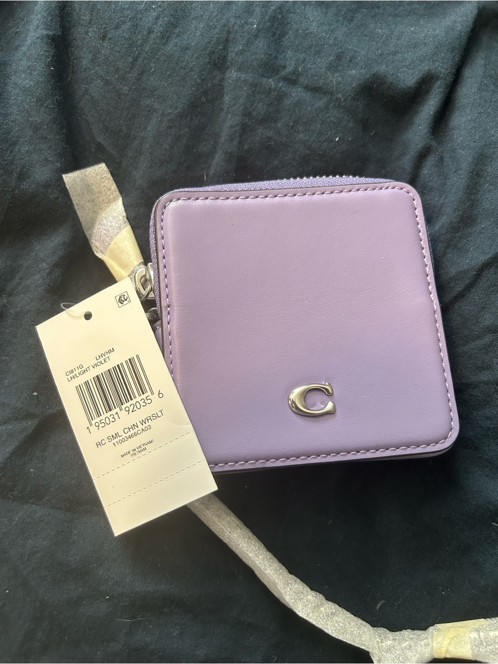 Coach Purple Zip-Around Compact card case
